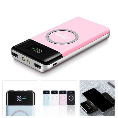 LED Digital Display Wireless Charging Power Bank